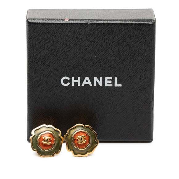 CHANEL Red Logo Earrings - Picture 4 of 4